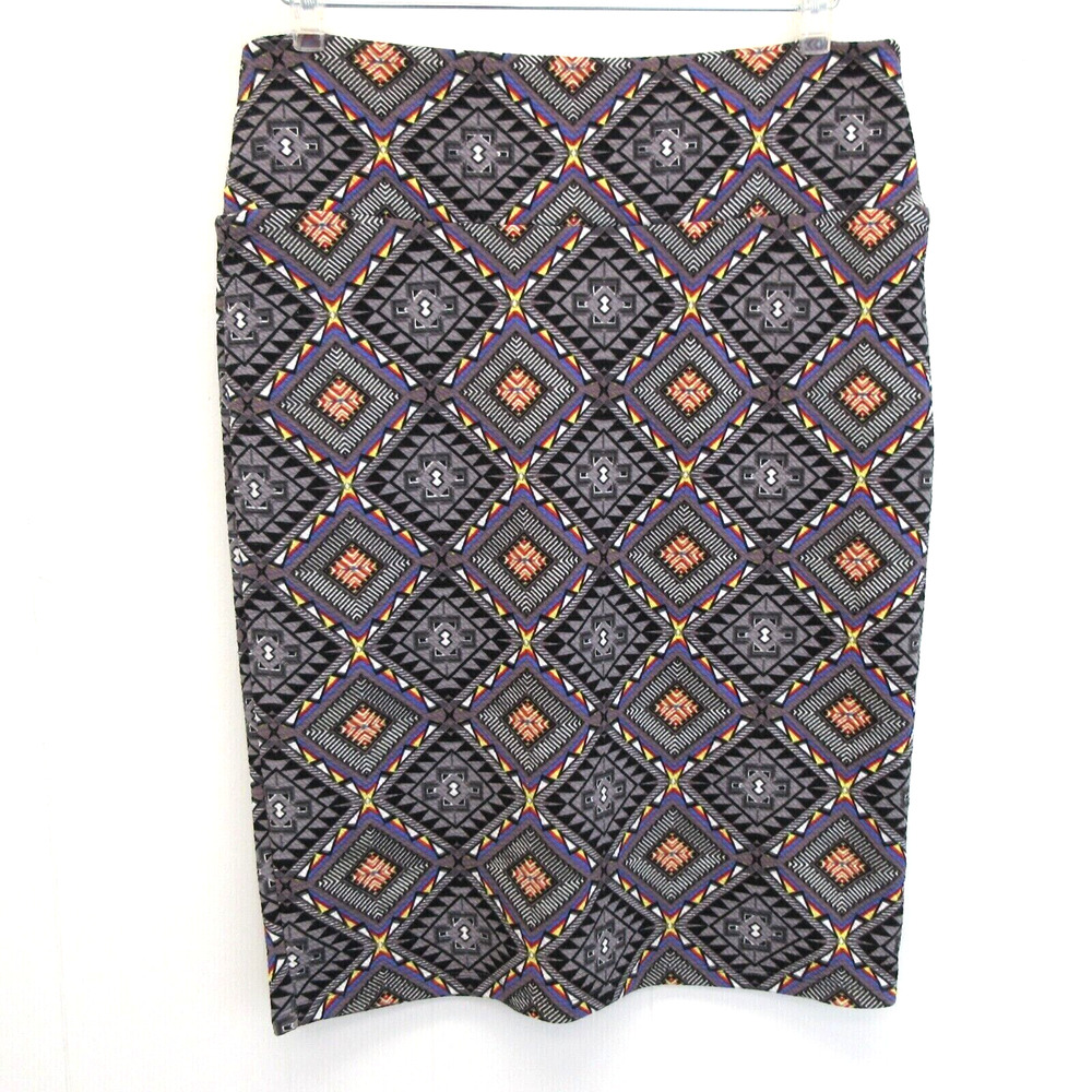 LuLaRoe Pencil Skirt Womens Medium Pull On Aztec Print Stretch Geometric